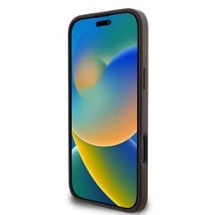 Apple iPhone 16 Pro Max Kılıf Guess Orjinal Lisanslı PU Deri 4G Desenli Metal Büyük 4G ve Yazı Logolu Kılıf