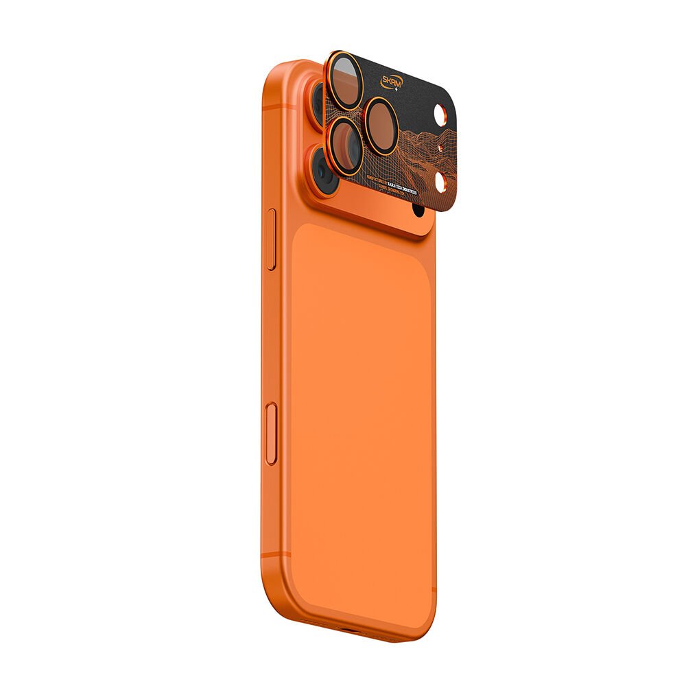 Apple iPhone 17 Pro Max Skinarma Sonix Serisi Alüminyum Kaplamalı Kamera Lens Koruyucu Turuncu