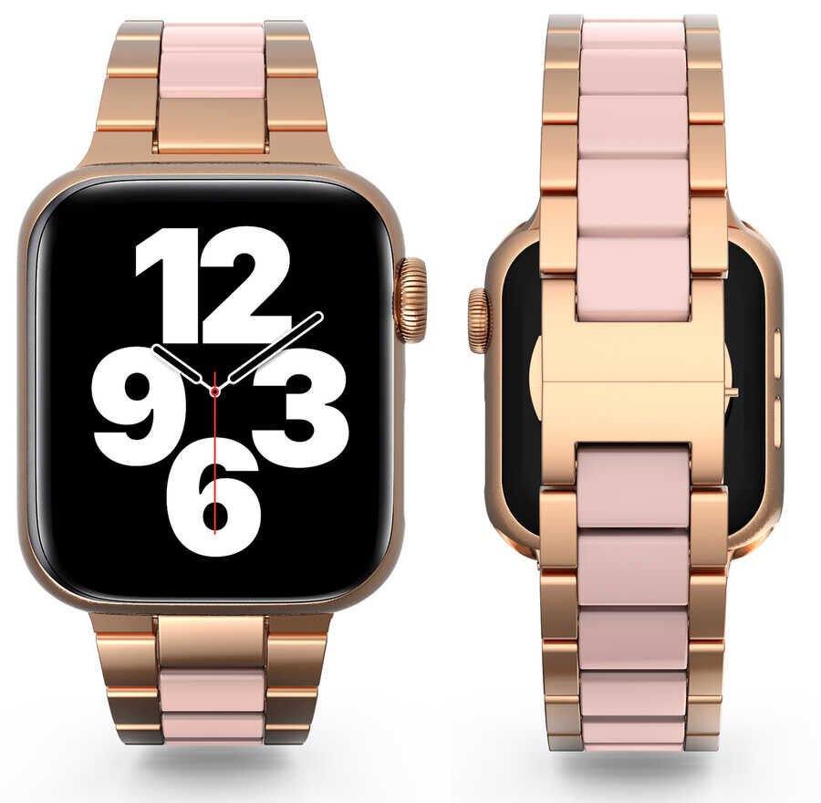 Apple Watch 42/44 mm Wiwu Resin Steel Belt Metal Kordon Pembe