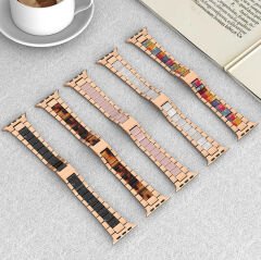 Apple Watch 42/44 mm Wiwu Resin Steel Belt Metal Kordon Beyaz
