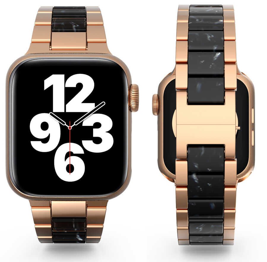 Apple Watch 38/40 mm Wiwu Resin Steel Belt Metal Kordon Siyah
