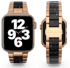Apple Watch 38/40 mm Wiwu Resin Steel Belt Metal Kordon Siyah