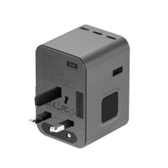 Energea TravelWorld Universal GaN45 1 Adet 45W Type C 2 Adet 15W Type C ve 2 Adet 12W USB Çıkışlı PD Hızlı Şarj Aleti - Siyah
