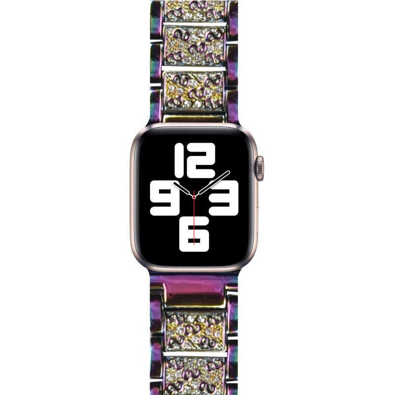 Apple Watch 42/44 mm Wiwu Three Beads Set Auger Metal Kordon Kırmızı