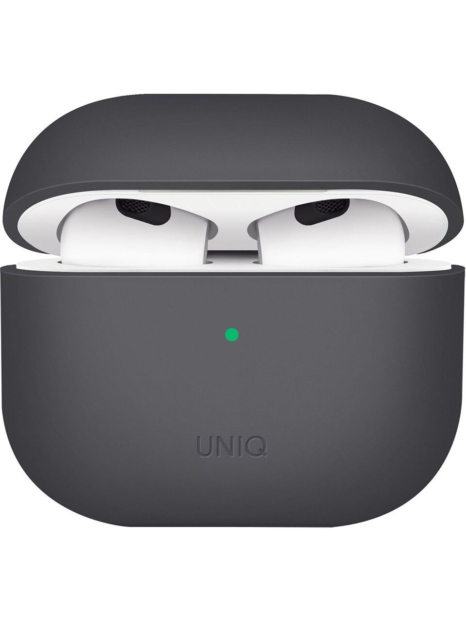 UNIQ Better By Design Airpods 4 (4.Nesil) Uyumlu Kılıf Lino Serisi Silikon Kablosuz Şarj Destekli Koruyucu Gri