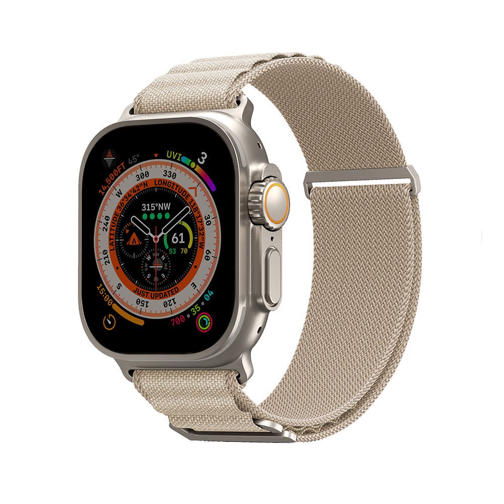 Apple Watch Ultra 49mm SkinArma Kobu Hasır Kordon Krem 