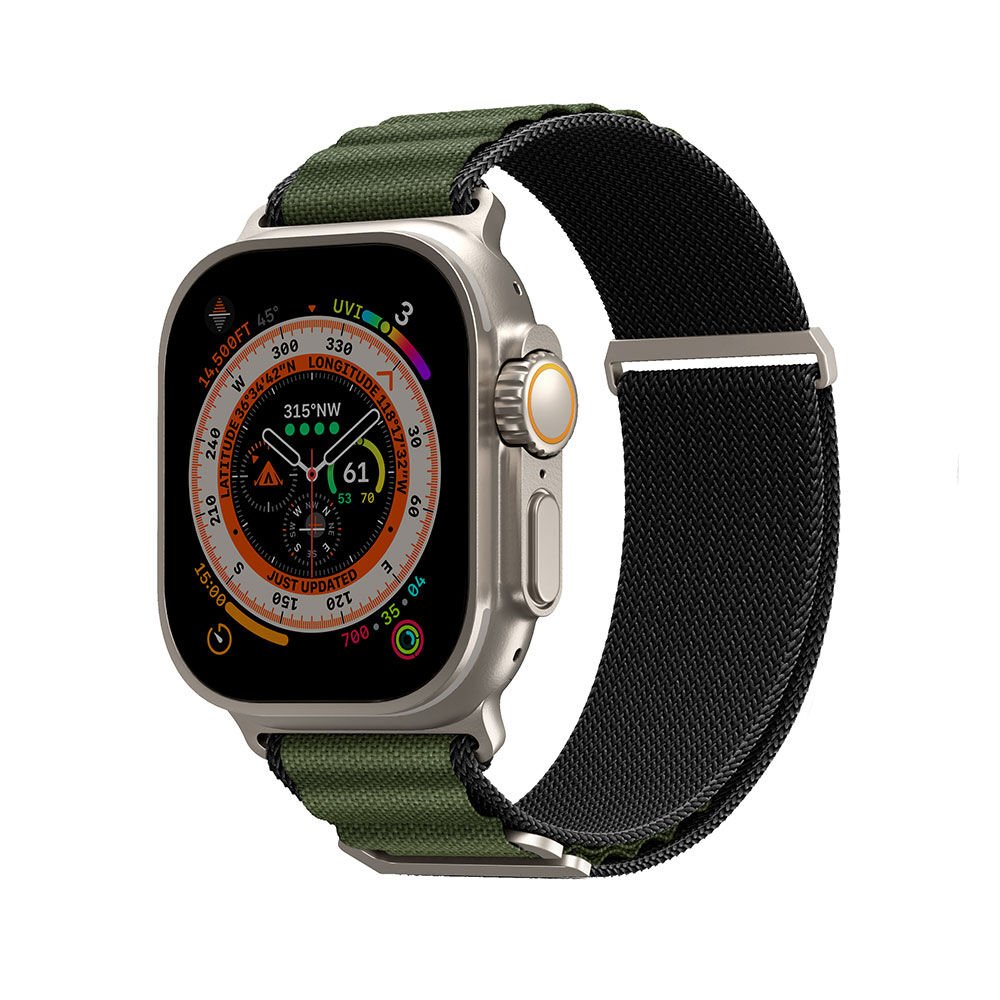 Apple Watch Ultra 49mm SkinArma Kobu Hasır Kordon Koyu Yeşil