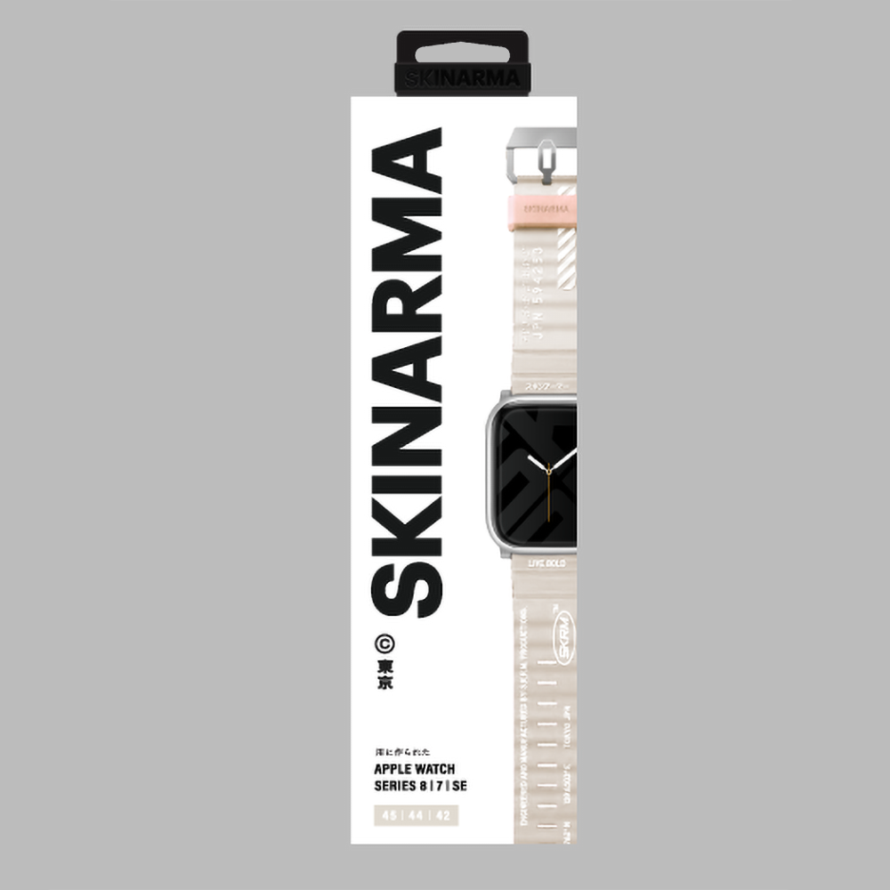 Apple Watch 7 45mm SkinArma Shokku Silikon Kordon Krem 
