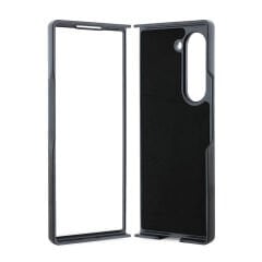 Galaxy Z Fold 6 Kılıf Guess Orjinal Lisanslı Leather Metal Logo Kılıf - Siyah