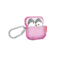 Apple Airpods 4 Kılıf Airbagli Yivli Köşe Tasarımlı 360 Derece Tam Koruma Skinarma Mecha CE Kılıf Pembe