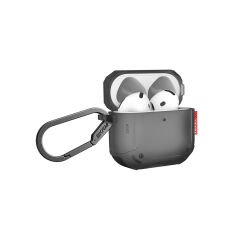 Apple Airpods 4 Kılıf Airbagli Yivli Köşe Tasarımlı 360 Derece Tam Koruma Skinarma Mecha CE Kılıf Gri