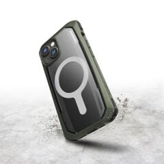 Apple iPhone 14 Kılıf M-safe Şarj Özellikli Raptic Secure Serisi Çift Kat TPU Kenarlı Şeffaf Arka Yüzeyli Kapak