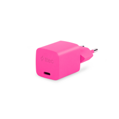 Ttec SmartCharger GAN 20W PD Seyahat Hızlı Şarj Aleti + USB-C - Lightning 120cm Kablo Neon Neon Pembe