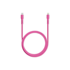 Ttec SmartCharger GAN 20W PD Seyahat Hızlı Şarj Aleti + USB-C - Lightning 120cm Kablo Neon Neon Pembe