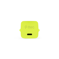 Ttec SmartCharger GAN 20W PD Seyahat Hızlı Şarj Aleti + USB-C - Lightning 120cm Kablo Neon Neon Sarı