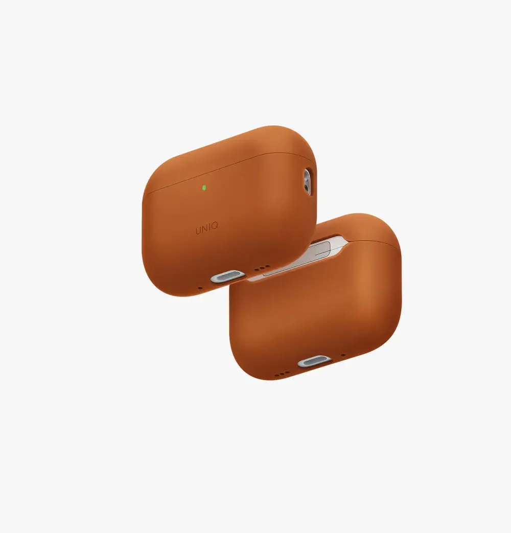 UNİQ Lino Hibrit Silikon AirPods Kılıfı AirPods Pro (3.Nesil) Turuncu