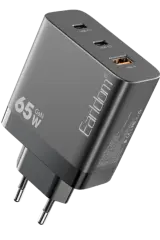 Earldom Eu41 2 Adet Type-c Ve 1 Adet Usb Çıkışlı 65w Gan Şarj Aleti - Siyah Renk - Siyah