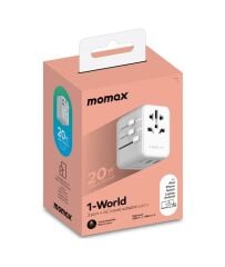 Momax UA11W 1 World 20 W 3 Port + AC Seyahat Adaptörü Beyaz