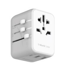 Momax UA11W 1 World 20 W 3 Port + AC Seyahat Adaptörü Beyaz
