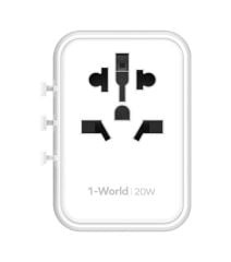 Momax UA11W 1 World 20 W 3 Port + AC Seyahat Adaptörü Beyaz