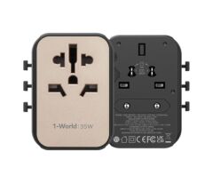 Momax UA9E 1 World PD35W 5 Ports + AC Seyahat Adaptörü Titanyum