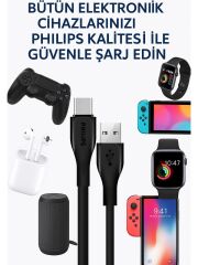 Philips Typ-A (Usb-C ) Şarj ve Data Kablosu, Hızlı Şarj, 3A Yüksek Akım, 1 Metre, Dayanıklı Slikon Kablo