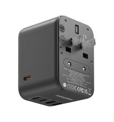 Momax UA9D 1 World PD35W 5 Ports + AC Seyahat Şarj Güç Adaptörü Siyah