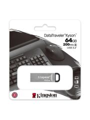 Kingston DTKN 64GB DataTraveler Kyson 200MB-s Metal USB 3.2 Gen 1 Flash Bellek Hızlı Veri Transferi
