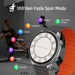 Bix SW02AI Amoled Akıllı Saat (Distribütör Garantili) Gri - Turuncu