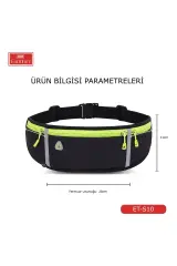 Earldom S10 Su Geçirmez Fosforlu Spor Bel Çantası - Siyah Siyah - Yeşil