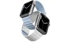 Uniq Revix Çift Taraflı Renkli Silikon Kordon 49/46/45/44 Mavi Beyaz