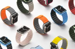 Uniq Revix Çift Taraflı Renkli Silikon Kordon 49/46/45/44 Mavi Beyaz