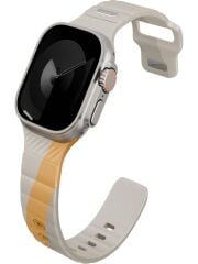 Unıq Better By Design Apple Watch 49mm Ultra 2/1 Kordon Stride Serisi Sınırlı Sayıda Üretim Fluoroelastomer Kauçuk Malzeme Sarı Bej