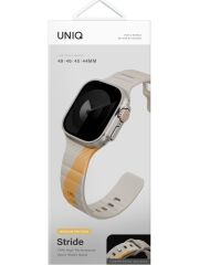 Unıq Better By Design Apple Watch 49mm Ultra 2/1 Kordon Stride Serisi Sınırlı Sayıda Üretim Fluoroelastomer Kauçuk Malzeme Sarı Bej