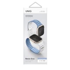 Uniq Watch 42mm Revix Evo Reversible Manyetik Kordon - Lacivert-gri Mavi Beyaz