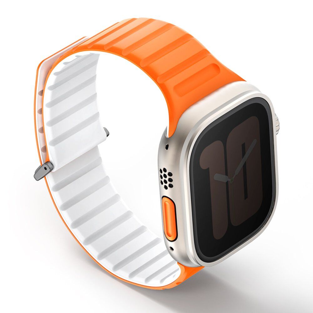 Uniq Watch 42mm Revix Evo Reversible Manyetik Kordon - Turuncu-beyaz Turuncu Beyaz