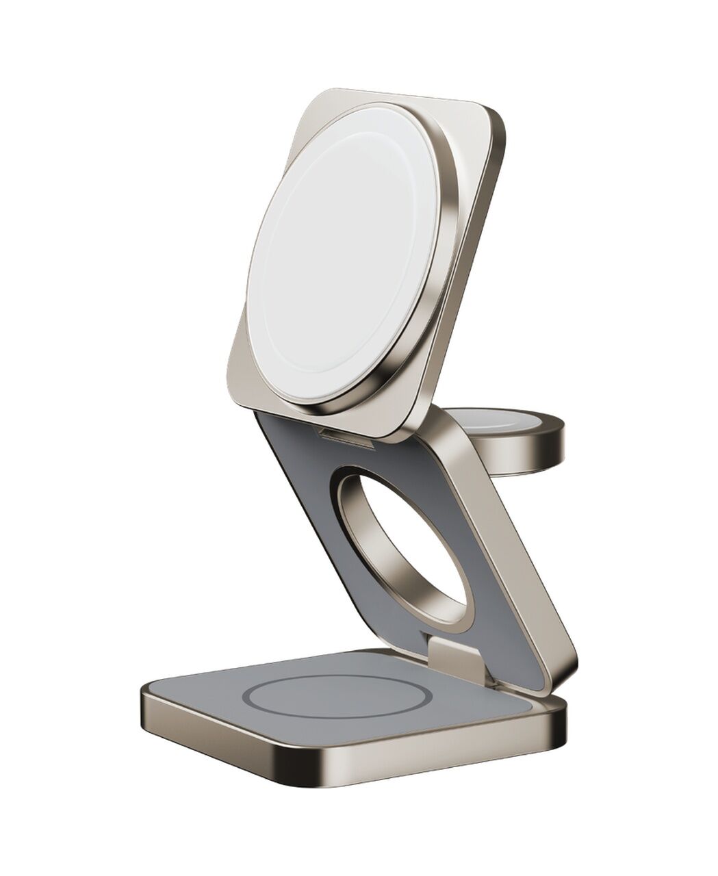 Momax UD31L Q2.Mag Go Qi2 3-in1 Manyetik Kablosuz Şarj Standı Titanyum