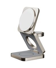 Momax UD31L Q2.Mag Go Qi2 3-in1 Manyetik Kablosuz Şarj Standı Titanyum