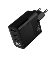 Juo 65W Gan Led Ekranlı Hızlı Şarj Cihazı 2 Type-C + Usb-A iPhone & iPad & Notebook Uyumlu Şarj Aleti