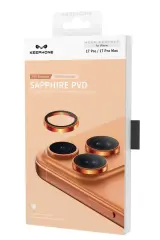 Keephone Apple iPhone 17 Pro Max Sapphire PVD Kamera Lens Turuncu