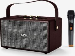 Linktech M402 Retro Taşınabilir Mikrofonlu Bluetooth Radyo Hoparlör Kahverengi