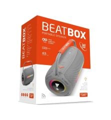 Powerway Beatbox Bluetooh Led Işıklı Hoparlör Gri