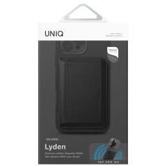 Uniq Lyden DS RFID-Block Manyetik Cüzdan Siyah - Gri