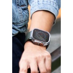 Uniq Apple Watch 45mm Garde Kasa Cam Ekran Koruyucu Füme
