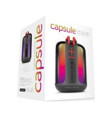 Powerway Capsule Taşınabilir Bluetooth Hoparlör Ses Bombası Yüksek Ses Gücü Sese Duyarlı Led Işık Siyah