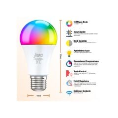 Juo Lumex Akıllı Ampul 11w Led Rgb Wifi & Bluetooth