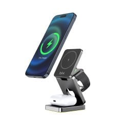 Bix BXMW7 15 W  Telefon Kulaklık Ve Saat İçin Kablosuz Şarj Standı