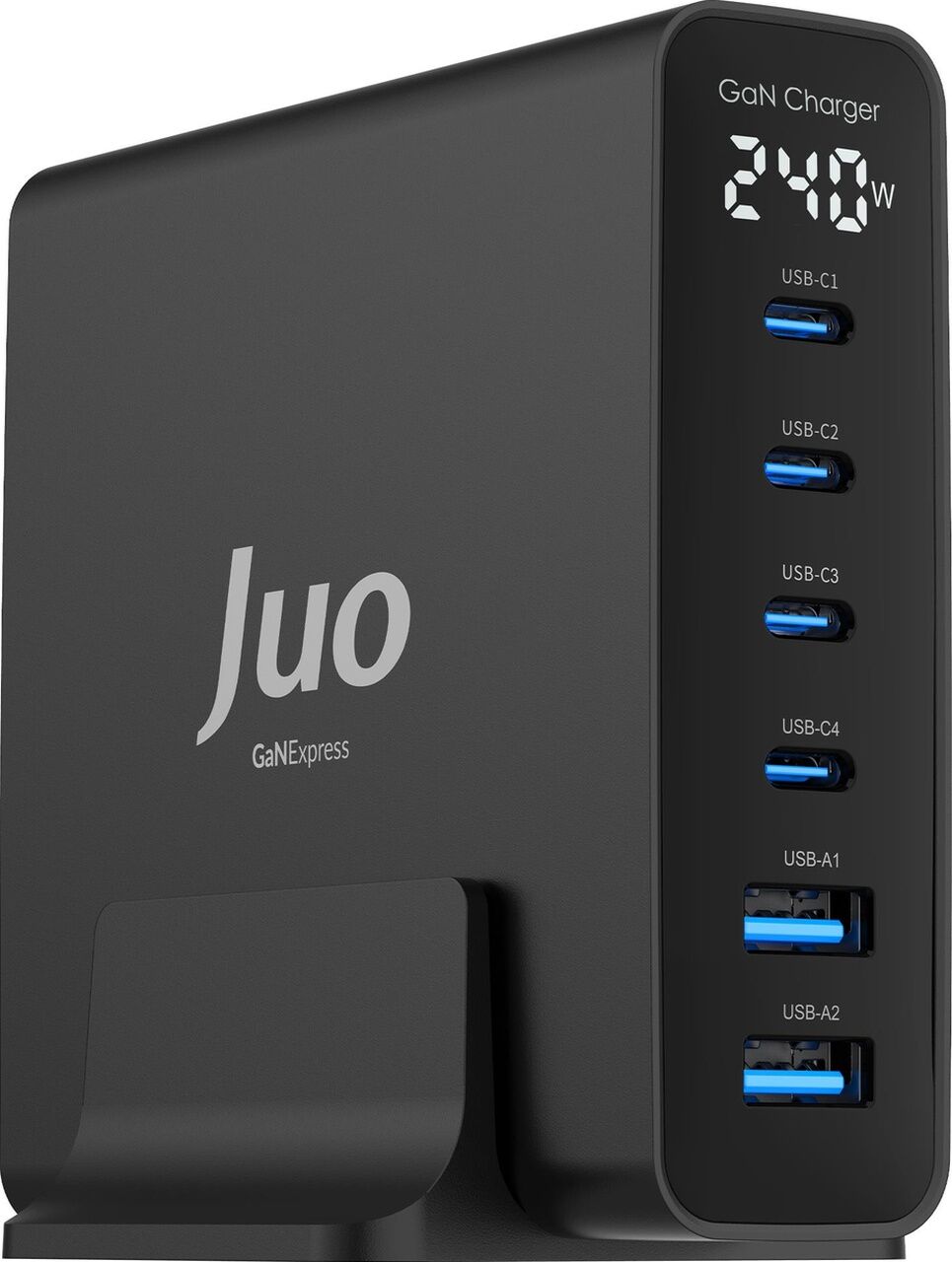 Juo 240W Gan PD 3.1 Masaüstü Hızlı Şarj Cihazı 4 Type-C + 2 Usb-A iPhone & Macbook & Laptop Uyumlu Şarj Aleti