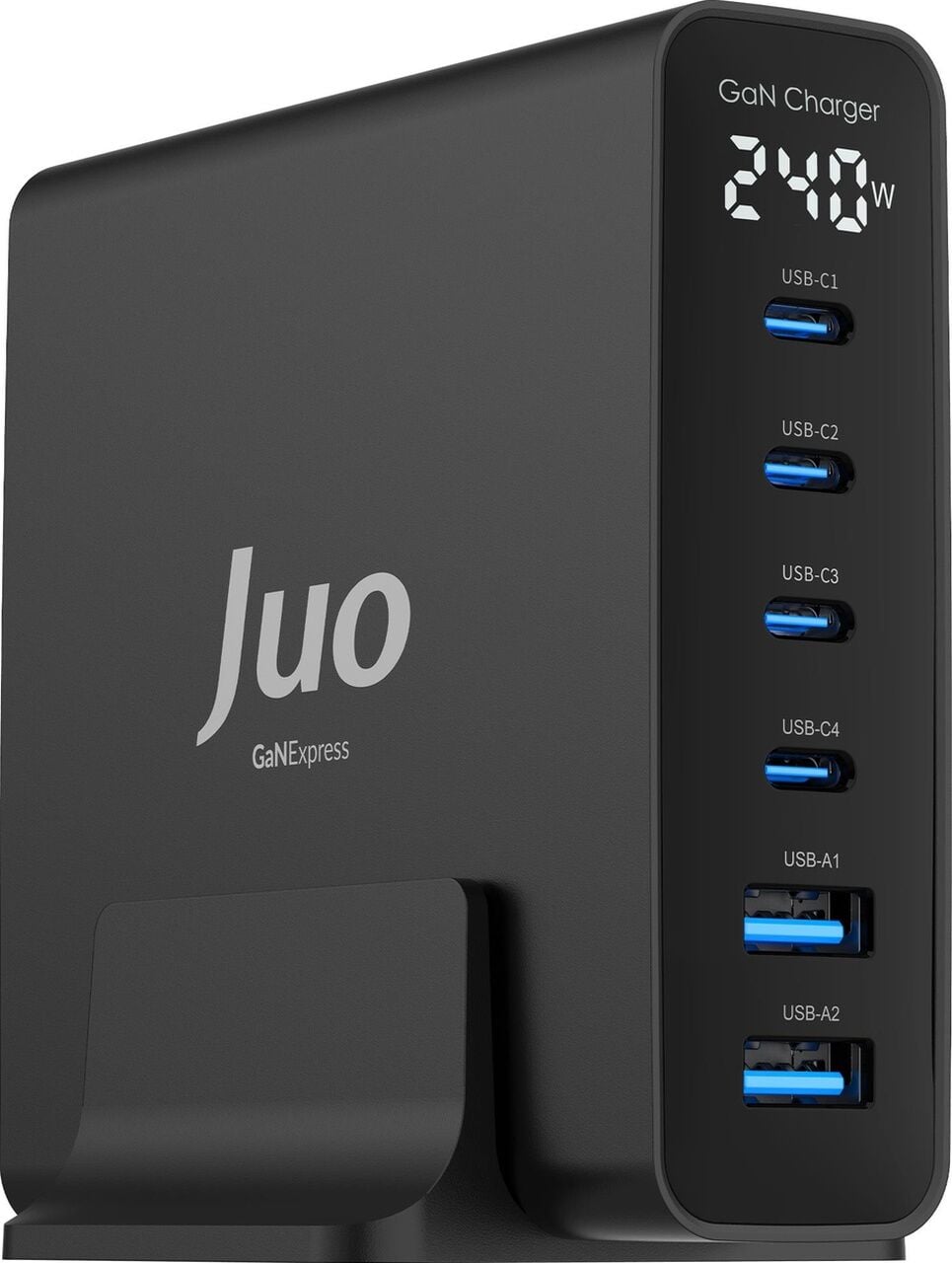 Juo 240W Gan PD 3.1 Masaüstü Hızlı Şarj Cihazı 4 Type-C + 2 Usb-A iPhone & Macbook & Laptop Uyumlu Şarj Aleti