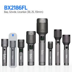 Bix Bx2186fl 3w Led Max. 910 Lümen Şarjlı Uzun Menzilli El Feneri Gri